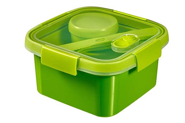 Lunchbox Met Bestek En Sausbakje Smart To Go Groen L Curver