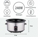 Slowcooker 3,5 liter RVS keramische binnenpan Royalty Line 