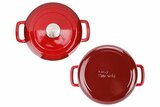 Braadpan gietijzer 24 cm rood Fontestic