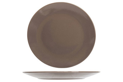 Bord plat 25 cm Serena Taupe glans