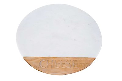 Ronde plank met de tekst "Cheese", doorsnede 35,5cm.