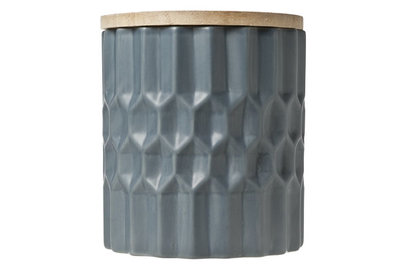 generatie Overweldigen Bezem Voorraadpot met houten deksel keramiek 16 cm donkerblauw | Cosy@Home -  Kookwinkel Kitchen&More