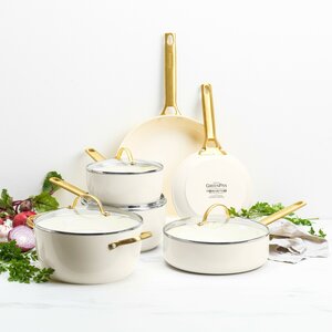 Pannenset 10 delig Greenpan Padova Cream Gold