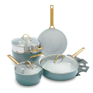 Pannenset 5-delig Greenpan Padova Smokey Blue Gold