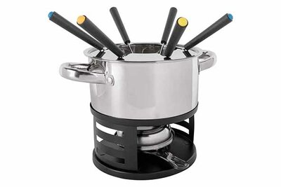 Fondueset 17 cm RVS 6 personen