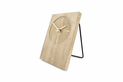 Tafelklok beige 23 cm travertijn Zone