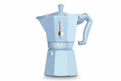 Percolator Moka Express Bialetti lichtblauw 6-kops