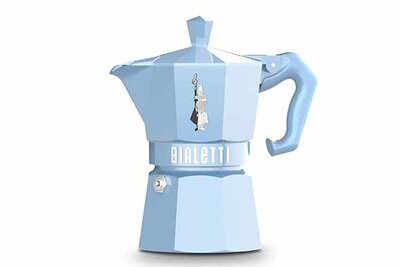 Percolator Moka Express Bialetti lichtblauw 3-kops