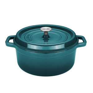 Braadpan 28 cm gietijzer blauw groen Sola | Grote braadpannen Kookwinkel Kitchen&More